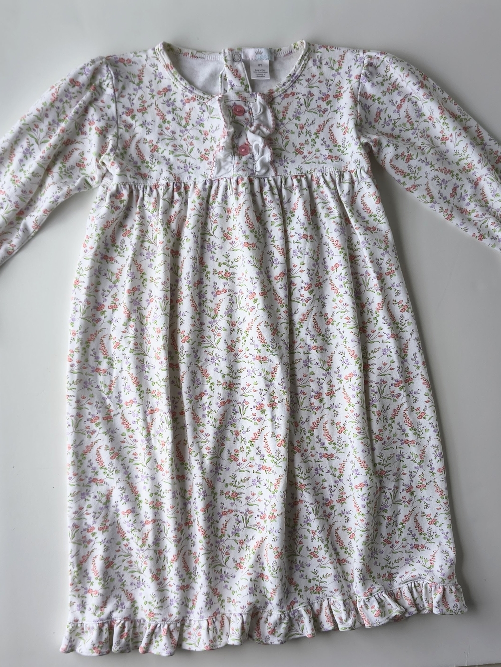 Baby Loren Girls Nightgown • Size 6Y•  Pima Cotton Floral •  Made in Peru